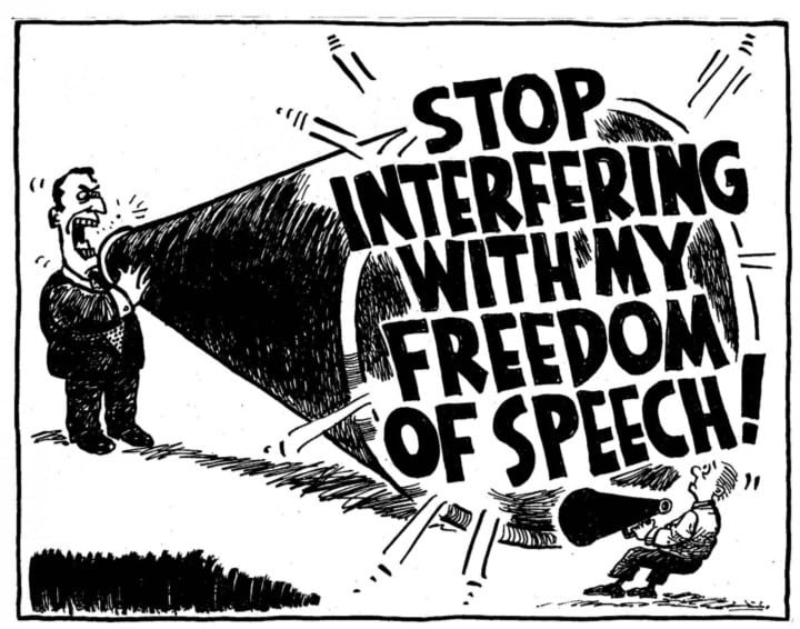 Freedom of speech is also the right not to amplify an idiot